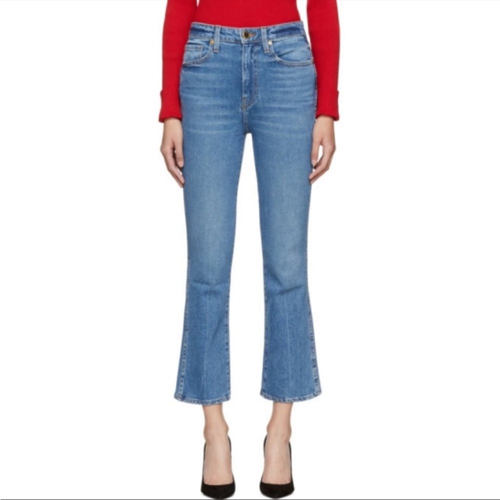 KHAITE Benny Crop Flare Denim Jeans size 27